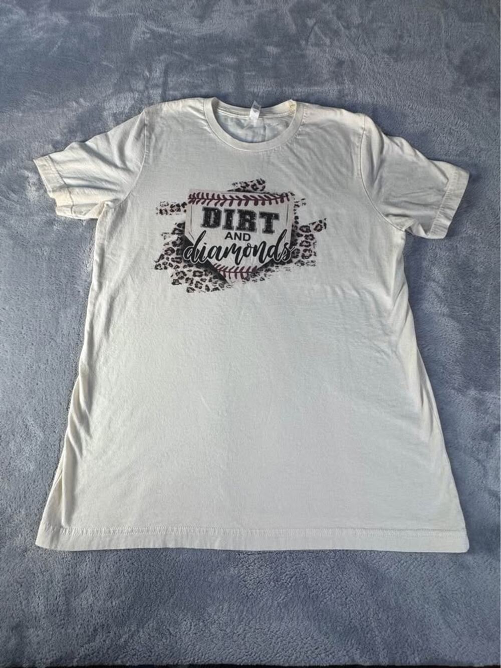 Bella + Canvas L Dirt and Diamonds Baseball Leopard Print T-Shirt